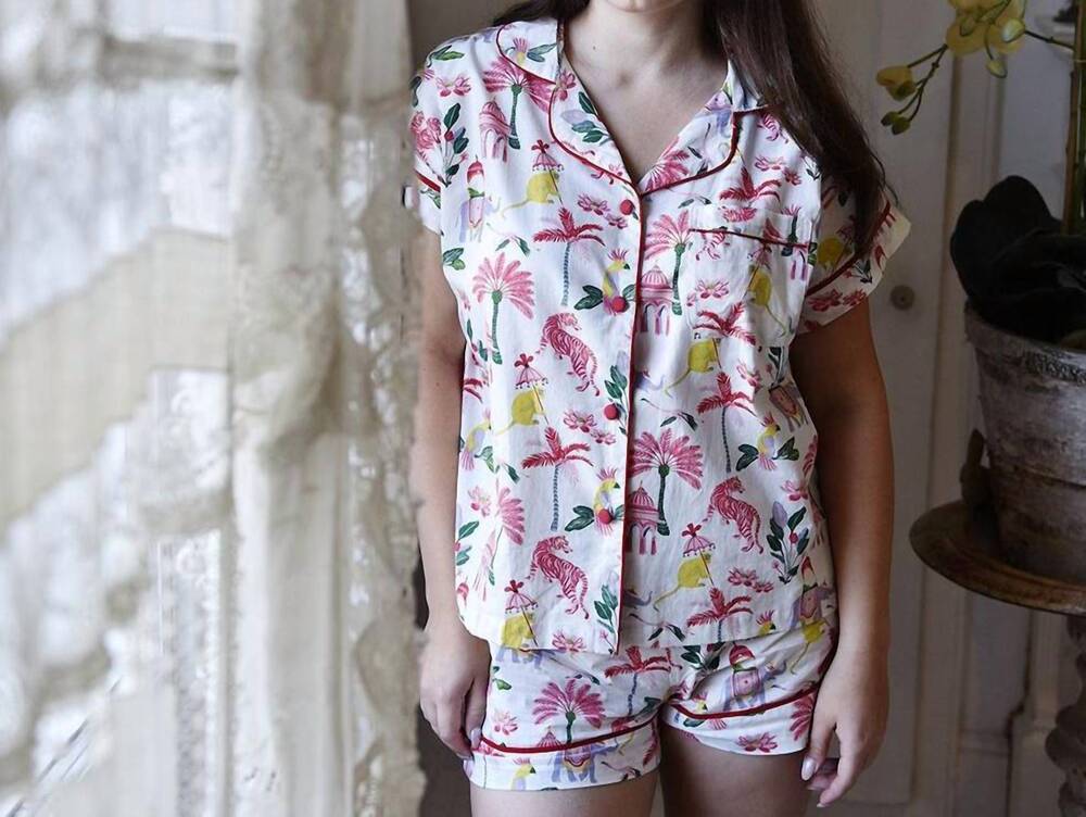 NEW POWELL CRAFT short pajama set in sultan's garden